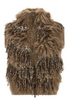the brunello cucinelli dazzling moss embroidery vest in a fine mohair blend st