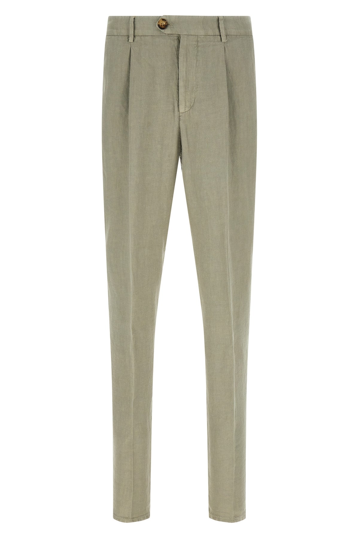 brunello cucinelli garment-dyed linen gabardine trousers