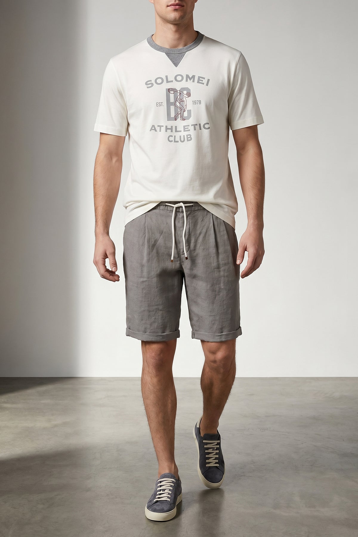 garment-dyed linen bermuda shorts