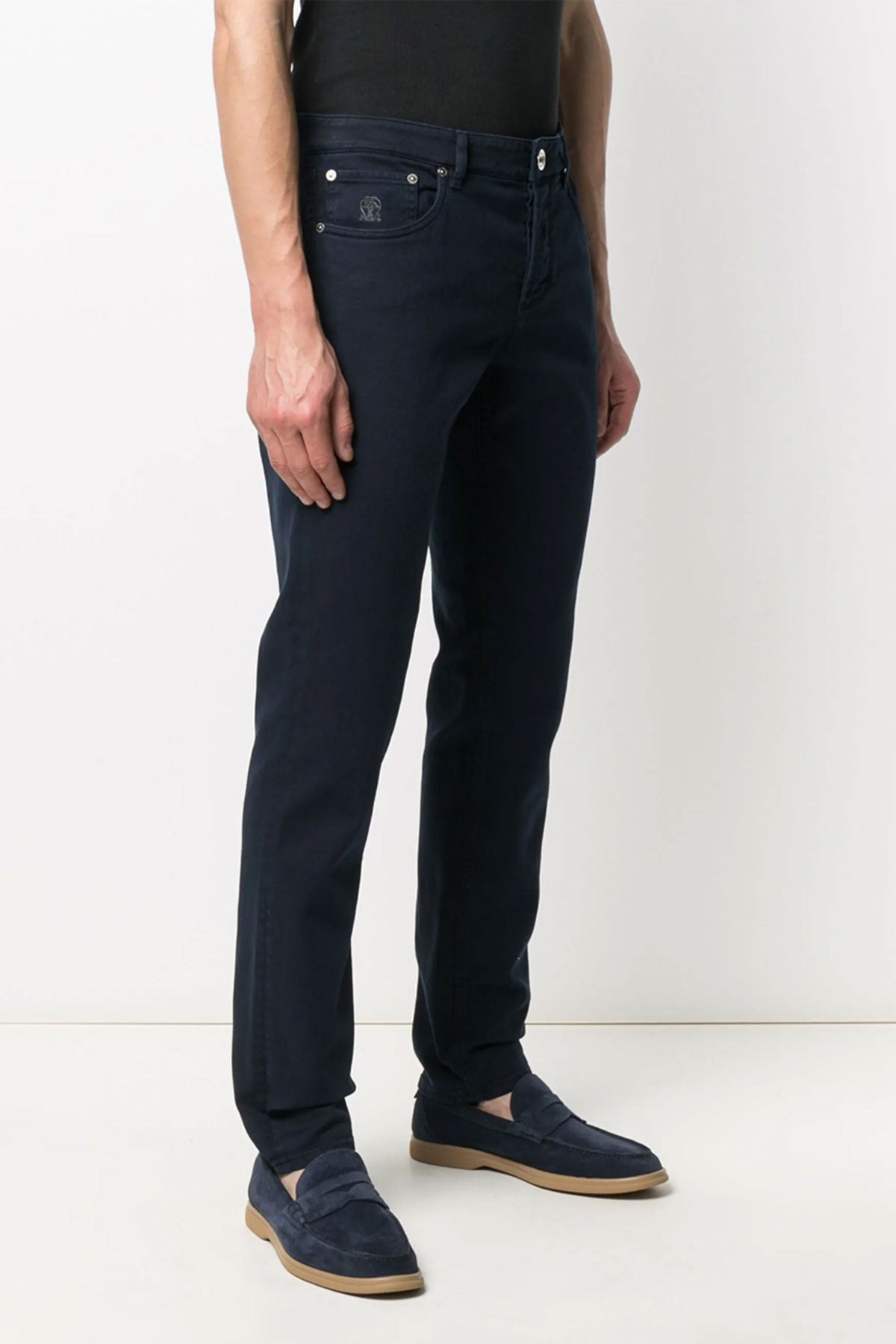 traditional fit denim in dyed cotton canvas