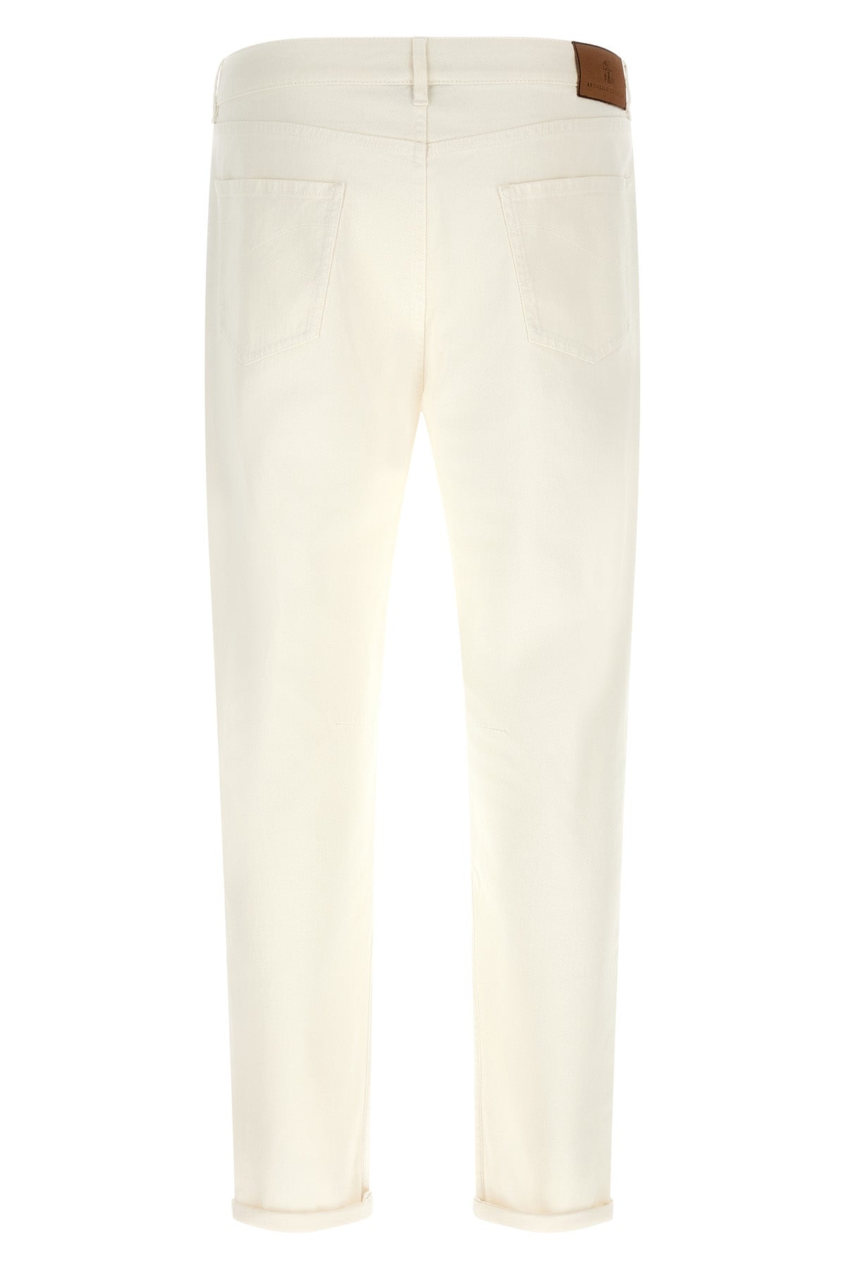 brunello cucinellis solid-color cotton denim jeans