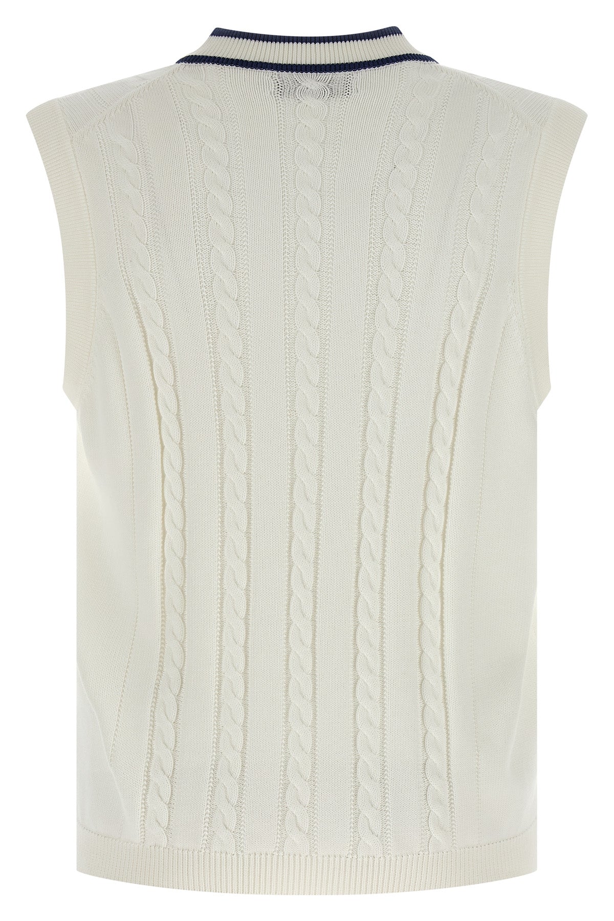 braided cotton knit vest