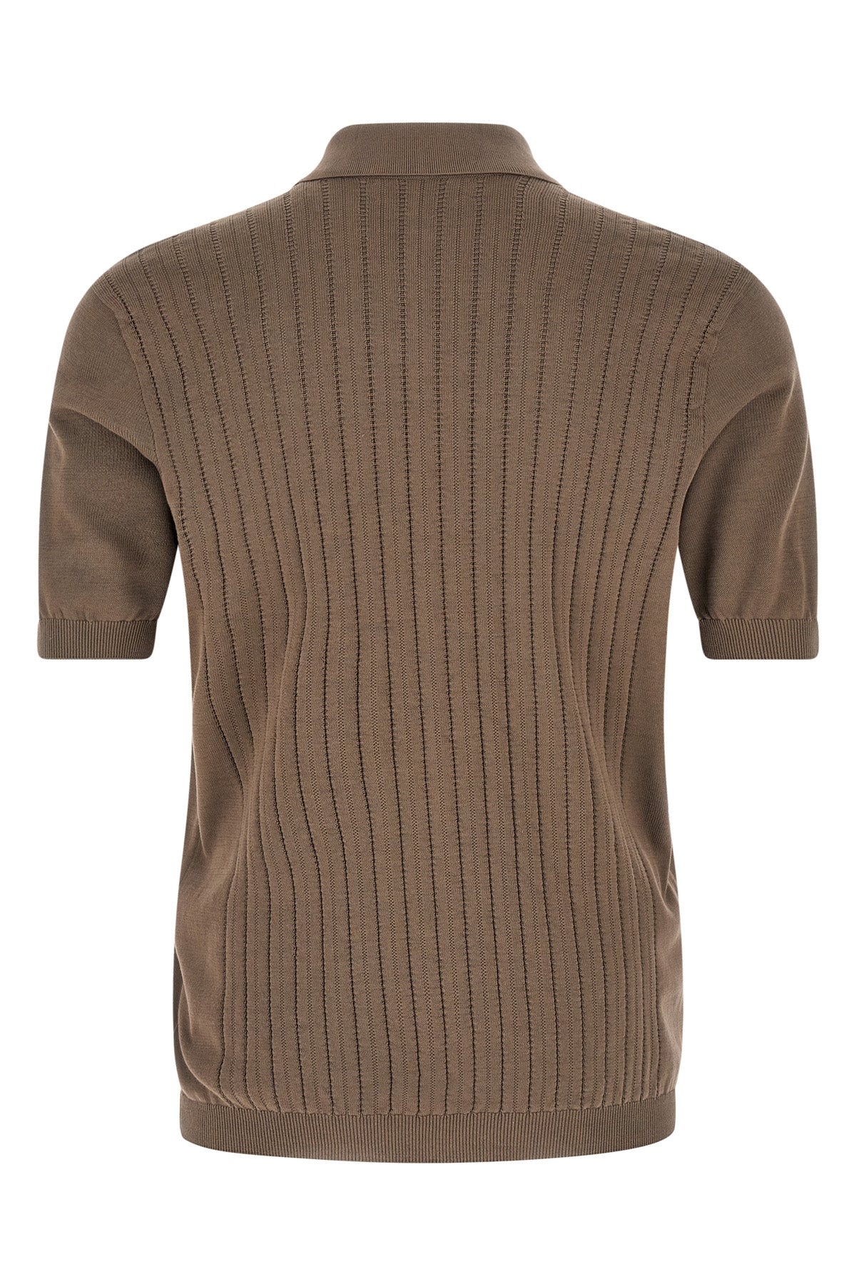 ribbed knit cotton shirt