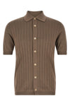 ribbed knit cotton shirt
