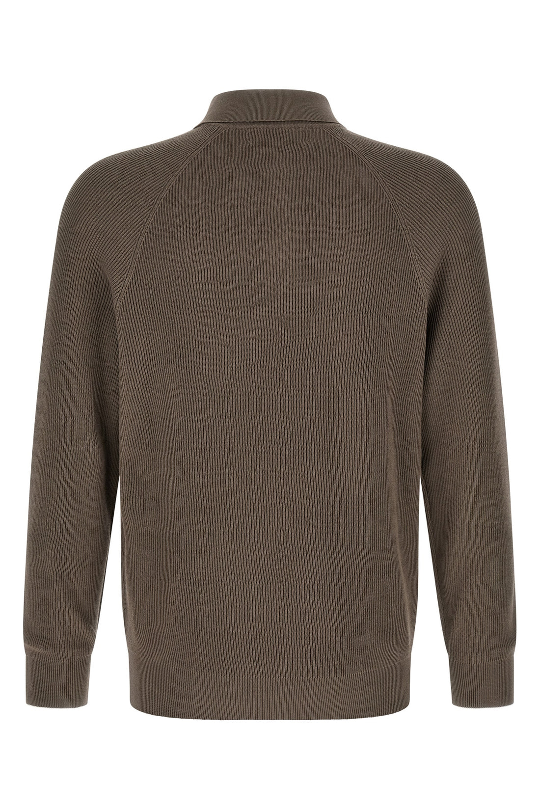 BRUNELLO CUCINELLI 50 english ribbed cotton knit polo shirt