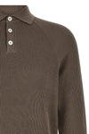 english ribbed cotton knit polo shirt