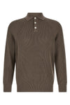 english ribbed cotton knit polo shirt