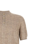 melange linen and cotton blend sweater