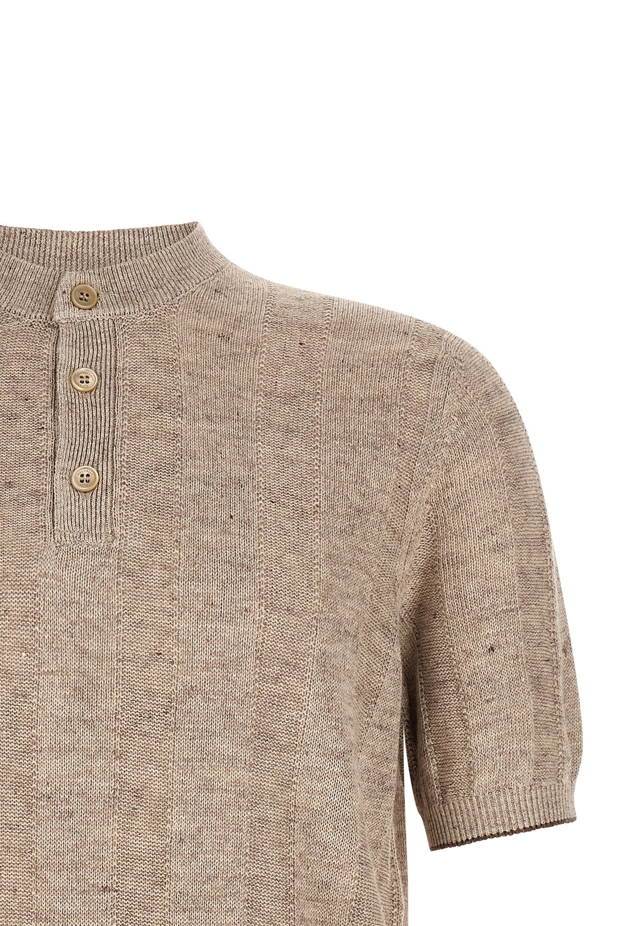 melange linen and cotton blend sweater