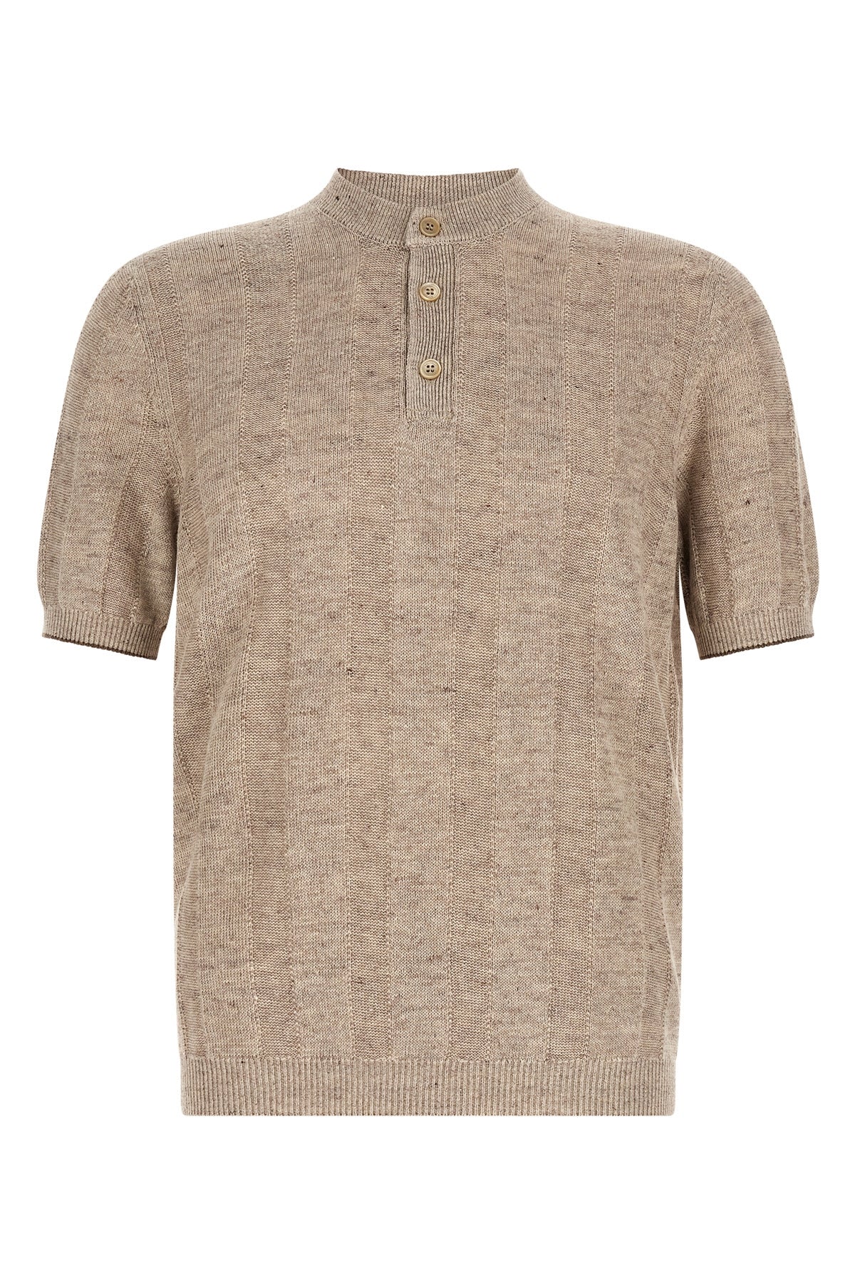 melange linen and cotton blend sweater