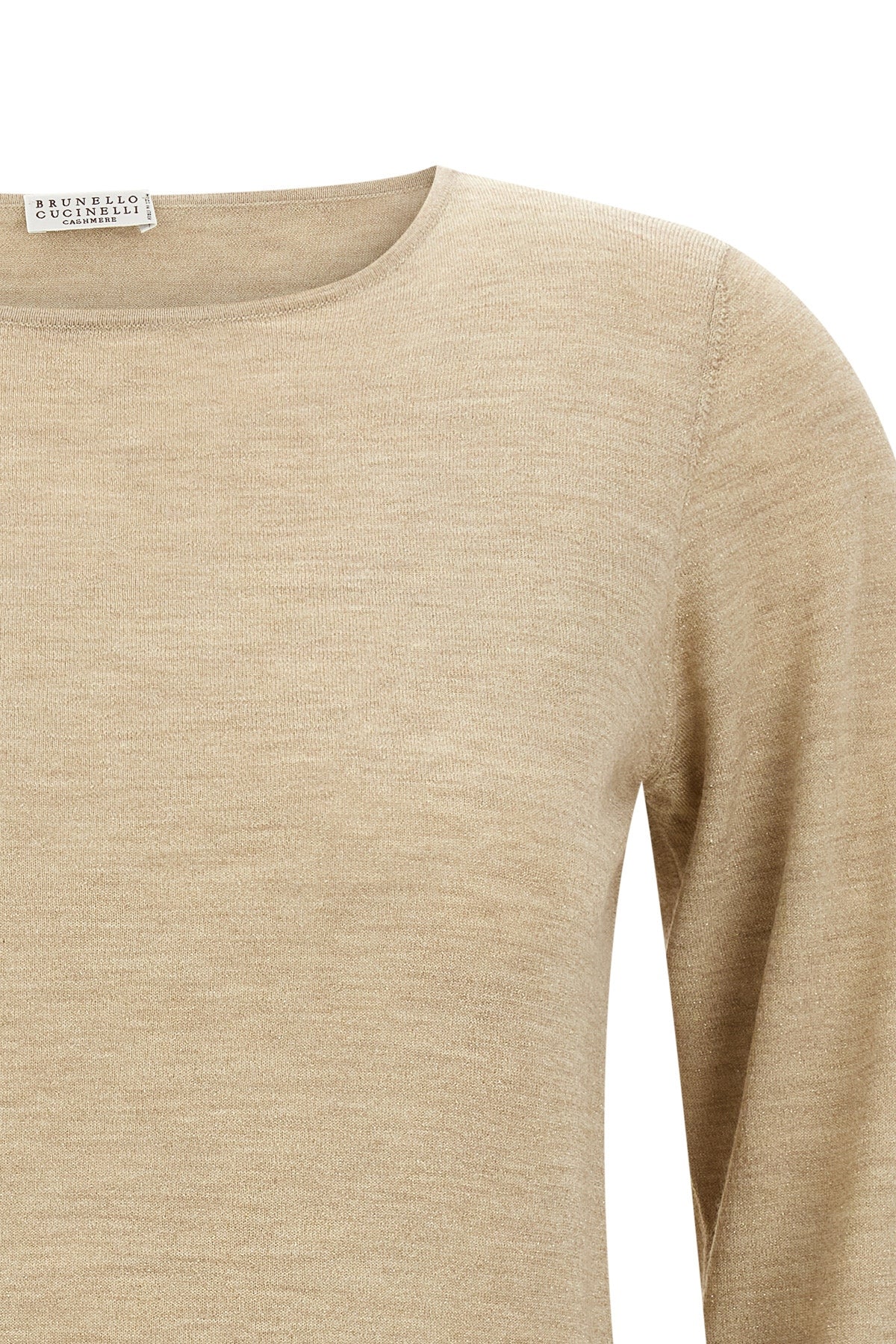 the brunello cucinelli scollo a barchetta in lurex jersey redefines everyday e