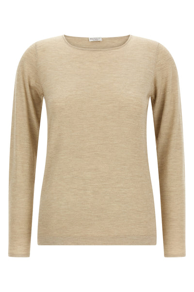 the brunello cucinelli scollo a barchetta in lurex jersey redefines everyday e