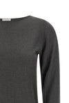 sparkling shaved cashmere and silk knit sweater woven