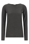 sparkling shaved cashmere and silk knit sweater woven