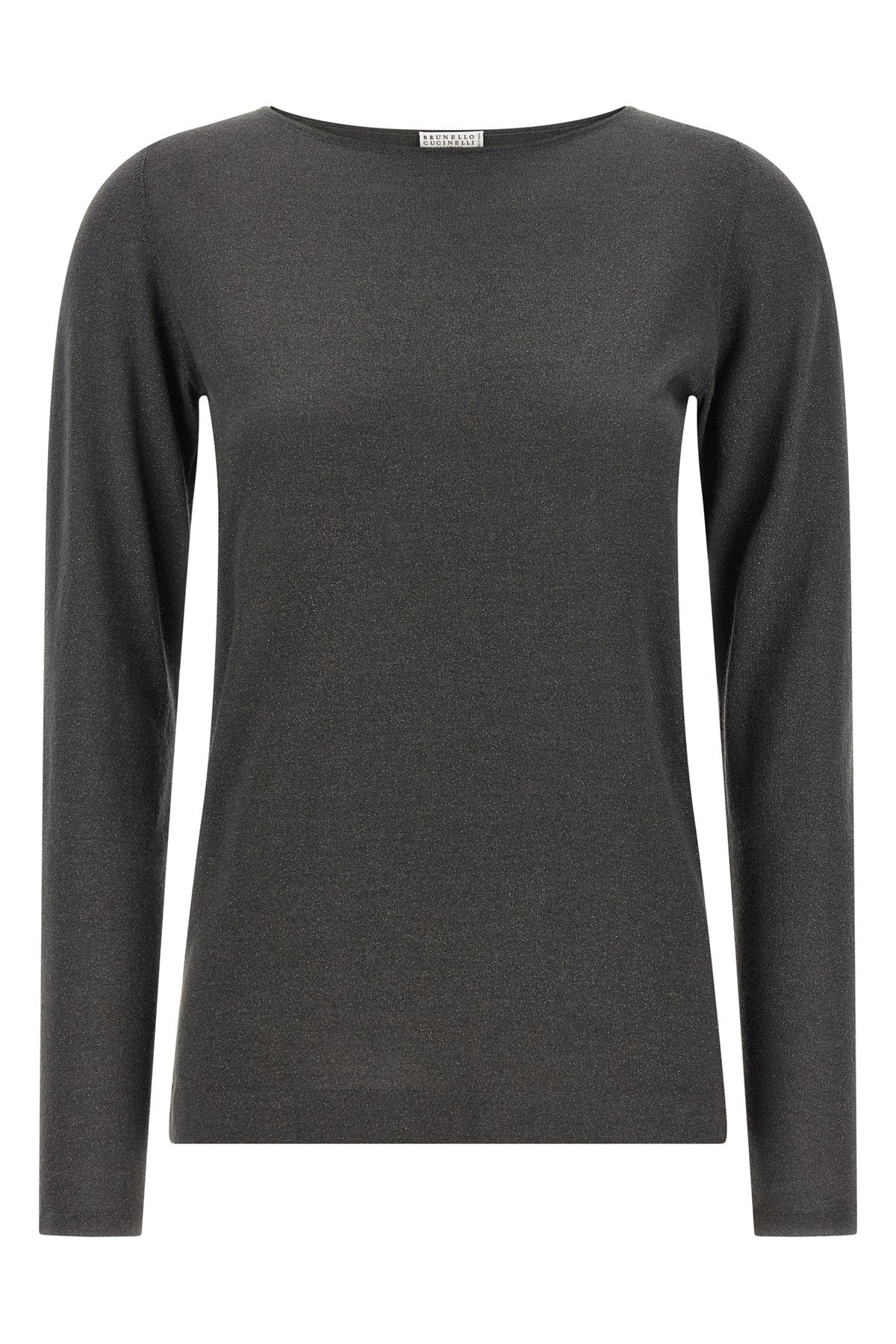 sparkling shaved cashmere and silk knit sweater woven
