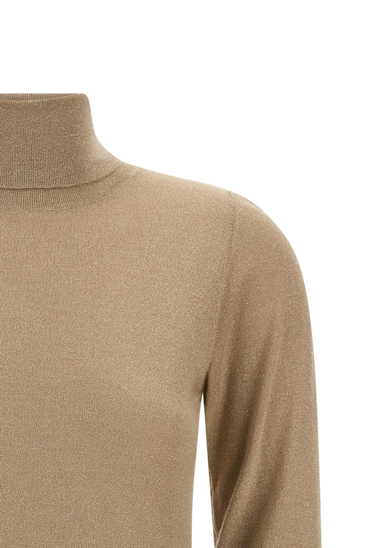 sparkling shaved cashmere and silk knit turtleneck sweater woven