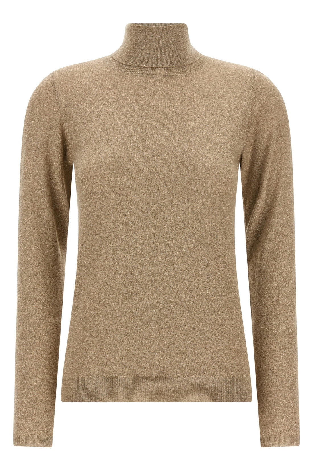 BRUNELLO CUCINELLI L sparkling shaved cashmere and silk knit turtleneck sweater woven