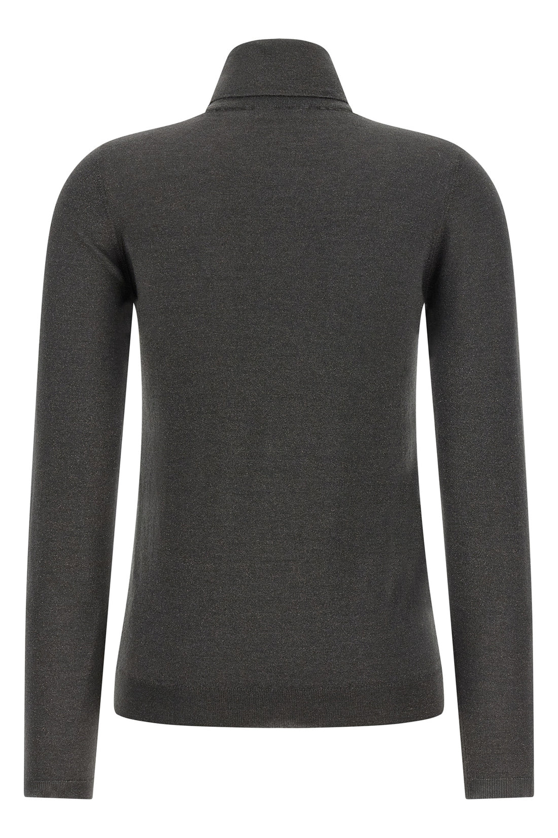 BRUNELLO CUCINELLI M sparkling shaved cashmere and silk knit turtleneck sweater woven