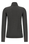sparkling shaved cashmere and silk knit turtleneck sweater woven