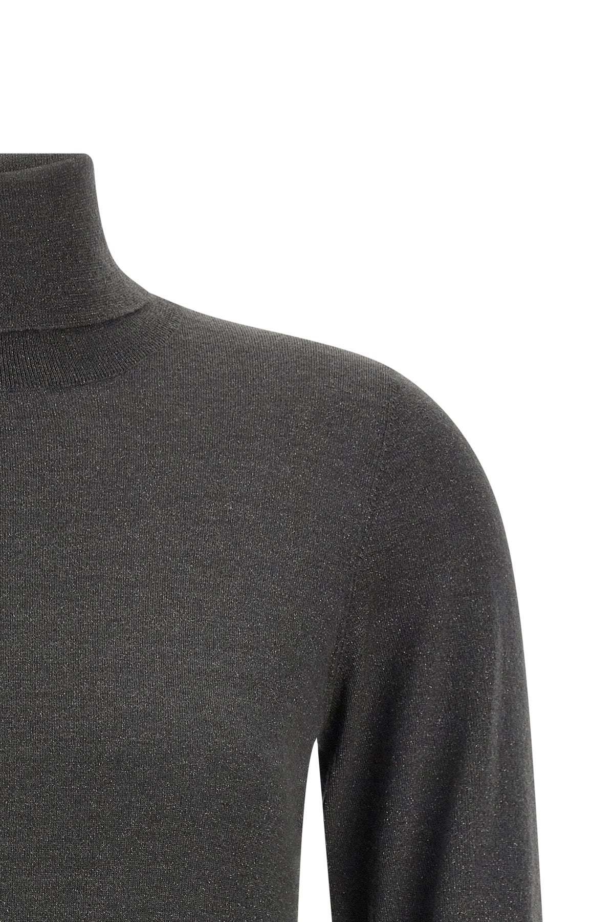 sparkling shaved cashmere and silk knit turtleneck sweater woven