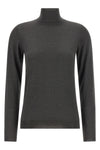 sparkling shaved cashmere and silk knit turtleneck sweater woven