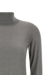 sparkling shaved cashmere and silk knit turtleneck sweater woven