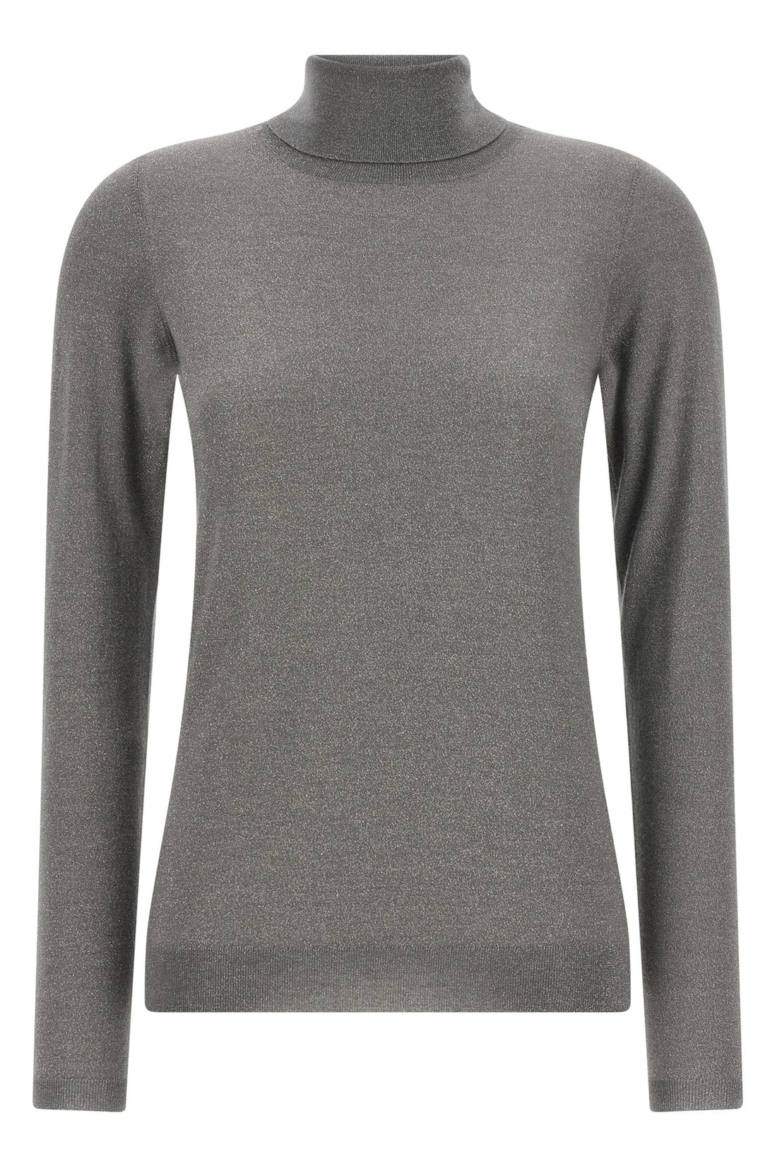 BRUNELLO CUCINELLI L sparkling shaved cashmere and silk knit turtleneck sweater woven