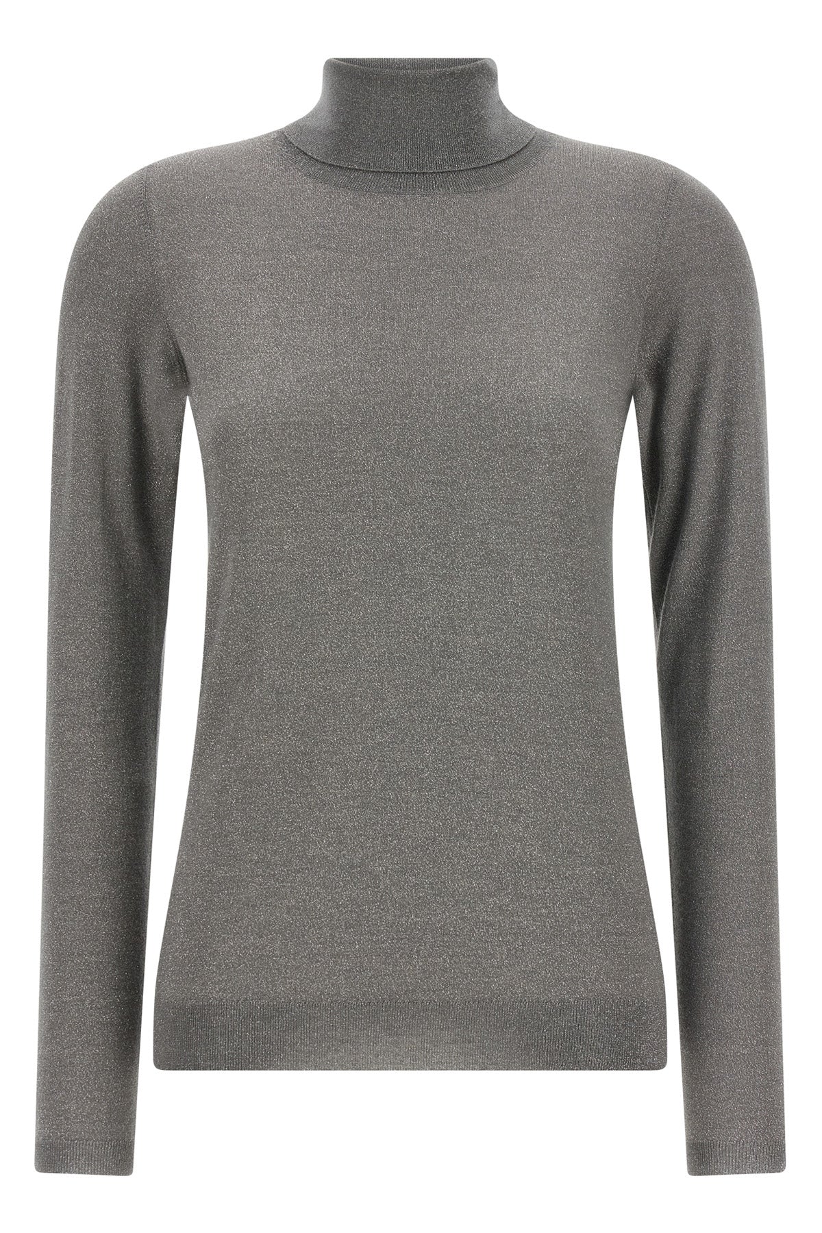 sparkling shaved cashmere and silk knit turtleneck sweater woven