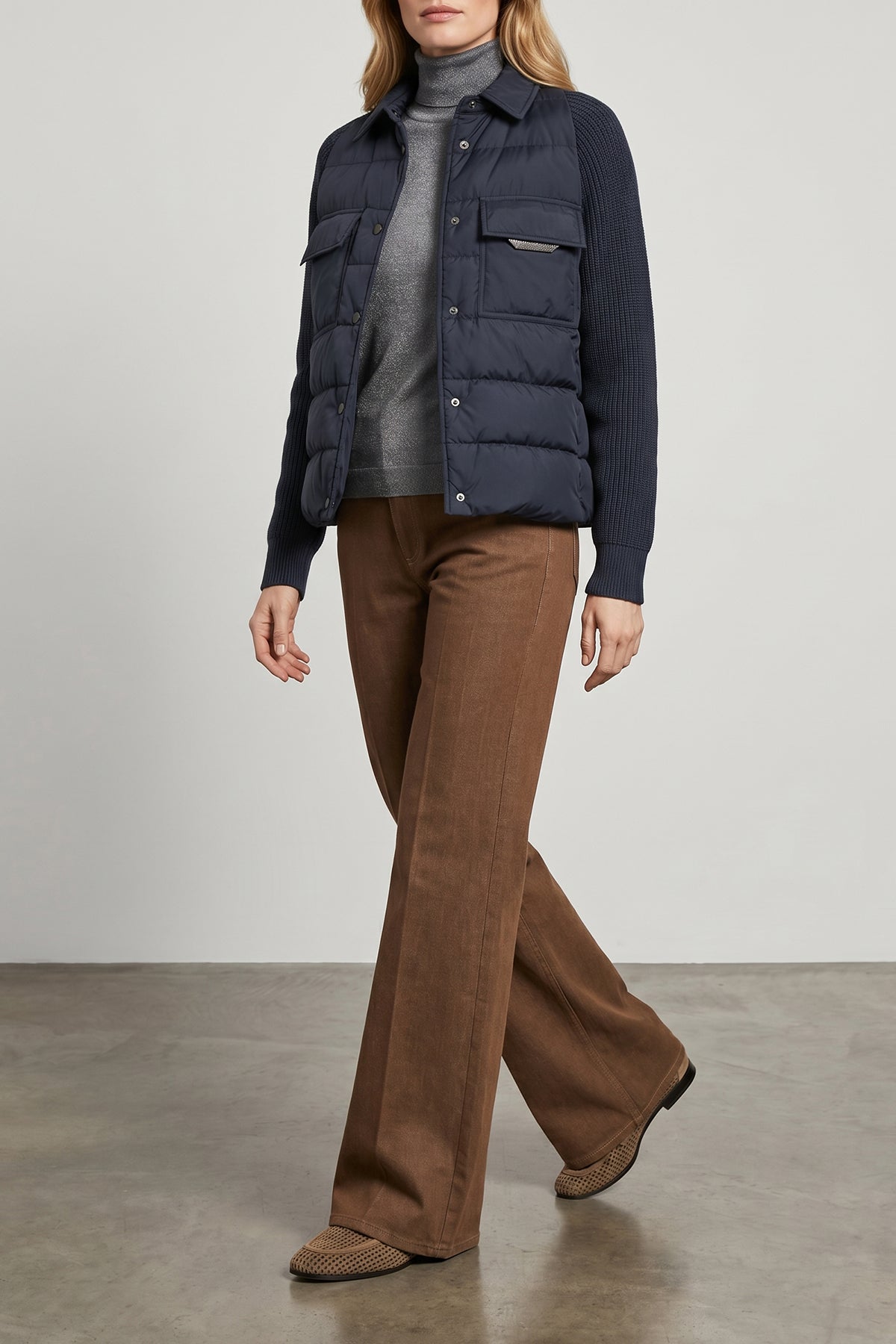 sparkling cashmere and silk blend turtleneck sweater