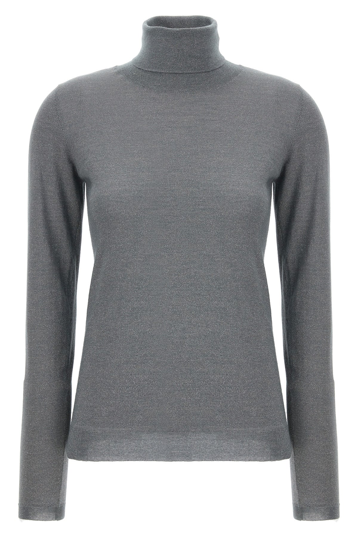 sparkling cashmere and silk blend turtleneck sweater