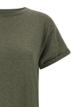 the brunello cucinelli crew neck sparkling cashmere and silk blend t-shirt sta