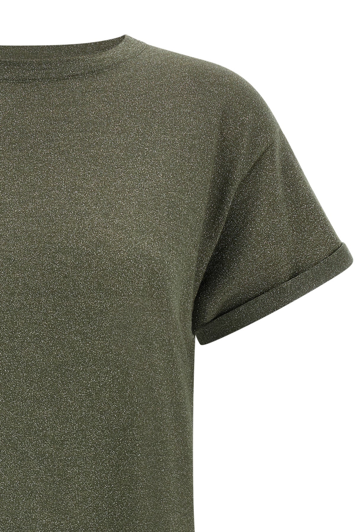 the brunello cucinelli crew neck sparkling cashmere and silk blend t-shirt sta