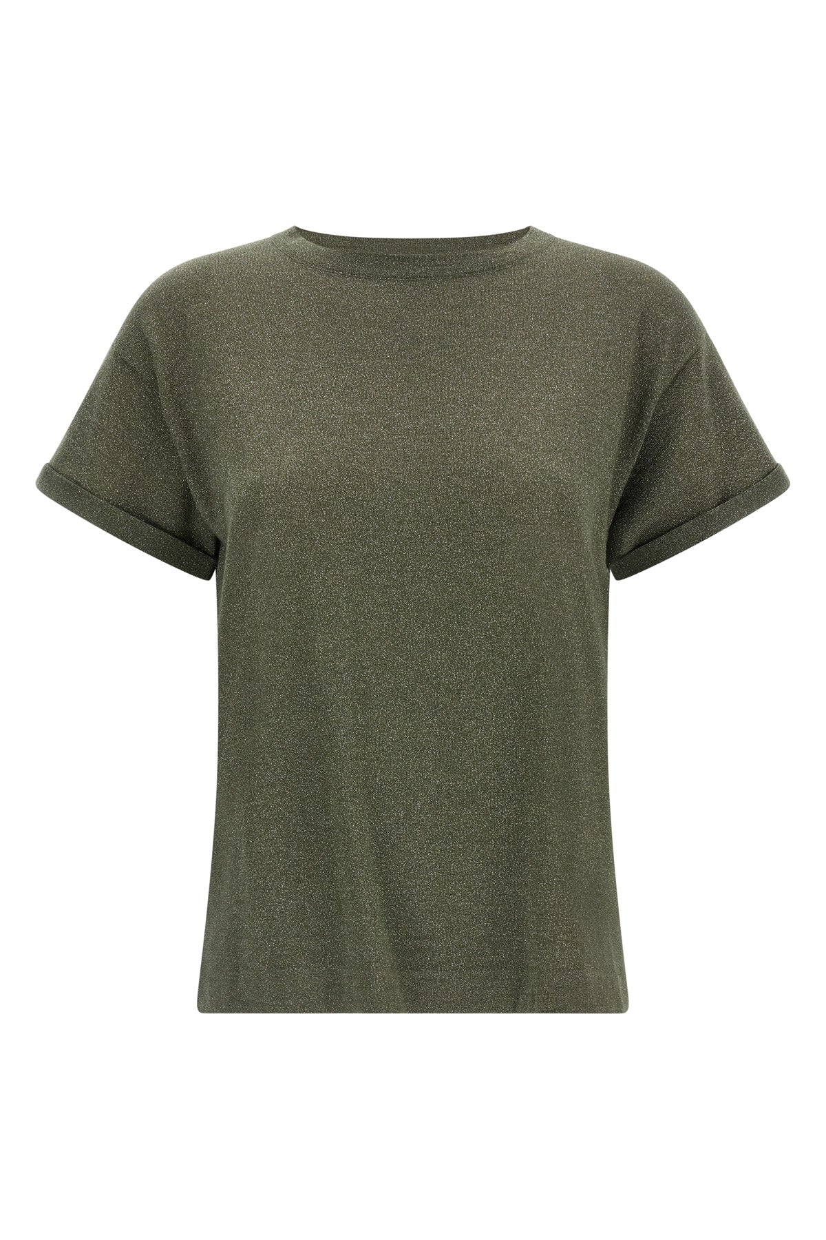 the brunello cucinelli crew neck sparkling cashmere and silk blend t-shirt sta