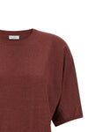 sparkling shaved cashmere and silk knit sweater woven