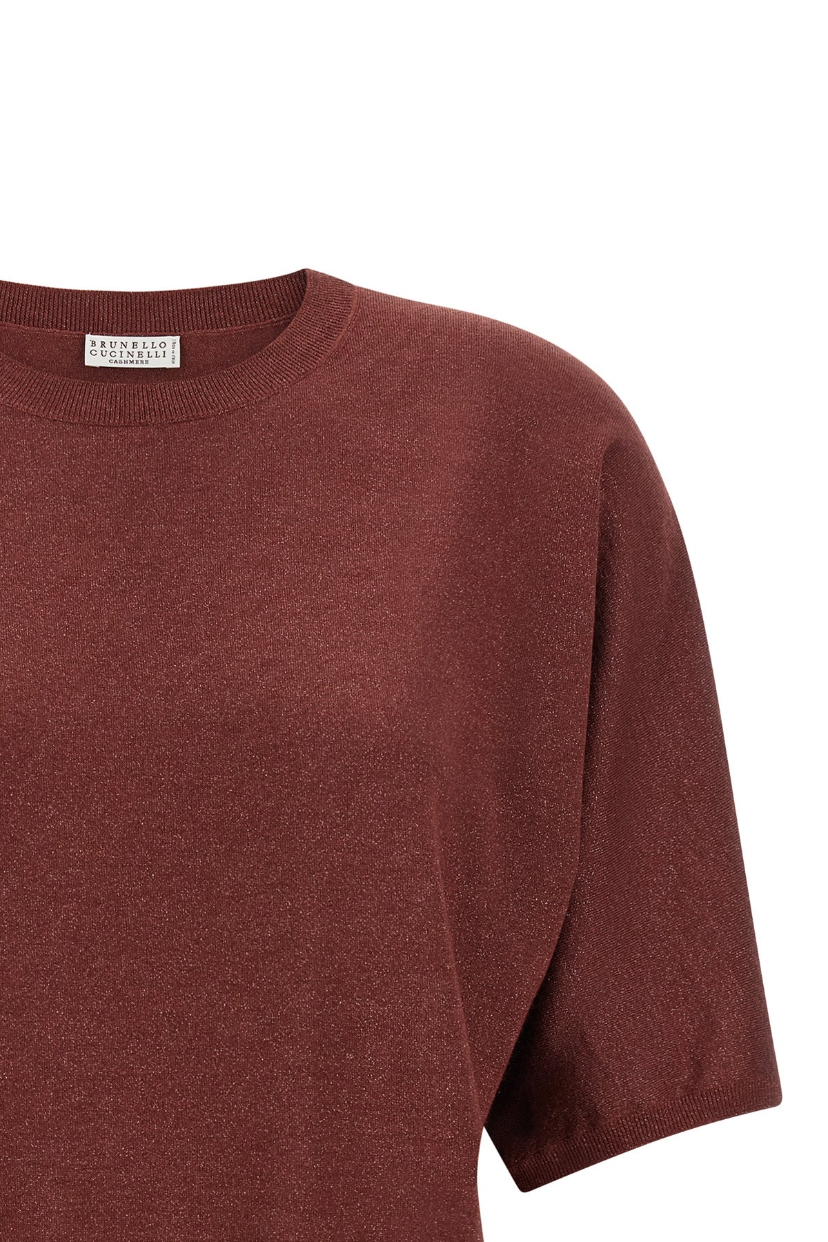 sparkling shaved cashmere and silk knit sweater woven