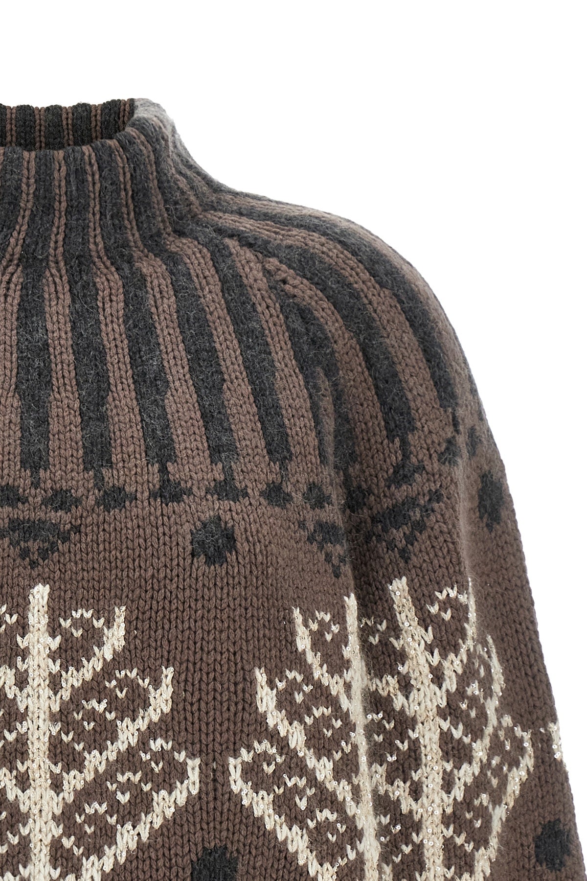 brunello cucinellis nordic heritage high neck sweater in pure cashmere reinte