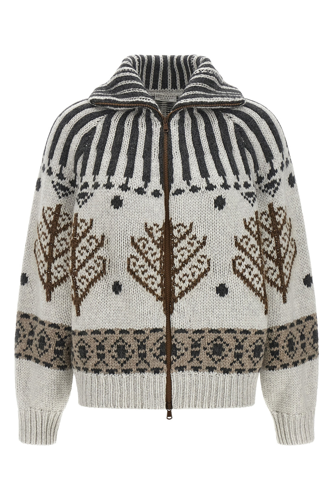 BRUNELLO CUCINELLI S brunello cucinelli pure cashmere cardigan stands out for its thick knitting that