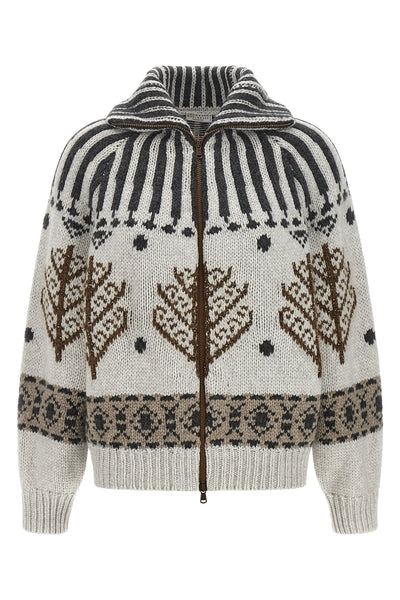 brunello cucinelli pure cashmere cardigan stands out for its thick knitting that