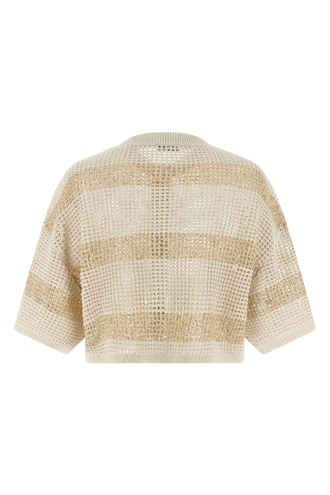 BRUNELLO CUCINELLI XL crop cotton mesh cardigan