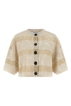 crop cotton mesh cardigan