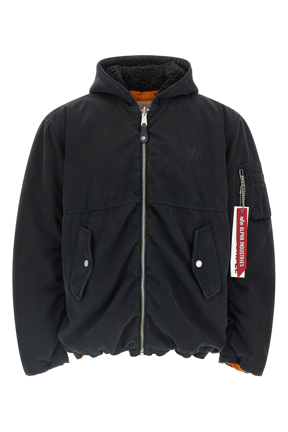 PURPLE L alpha industries x purple reversible bomber jacket in padded cotton canvas and n