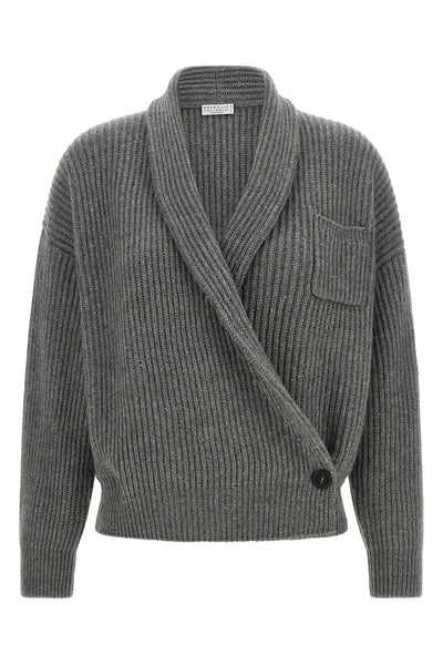 the brunello cucinelli cardigan in a fine cashmere and silk blend redefines ever