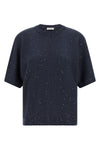 diamante cashmere and silk sweater