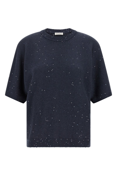 diamante cashmere and silk sweater