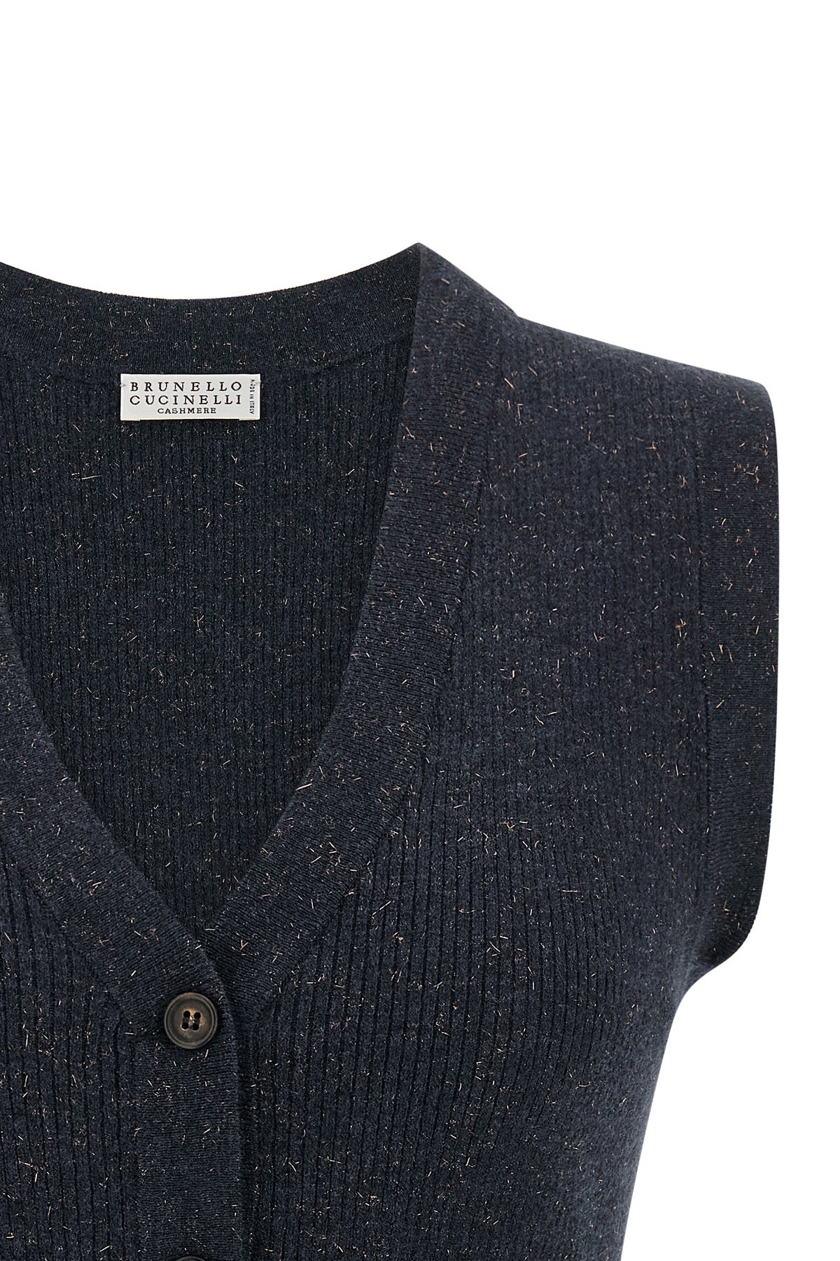 sparkling lightweight ribbed cashmere knit vest