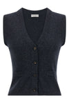 sparkling lightweight ribbed cashmere knit vest