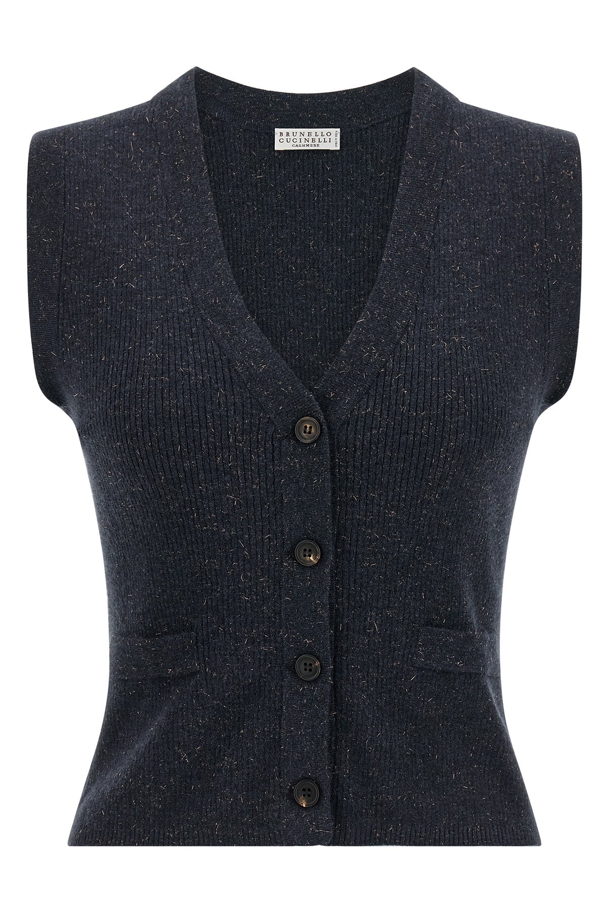 sparkling lightweight ribbed cashmere knit vest