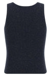 sparkling ribbed cashmere tank top woven