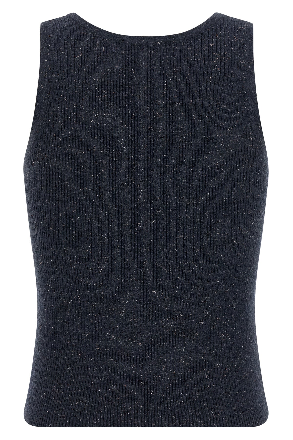 sparkling ribbed cashmere tank top woven