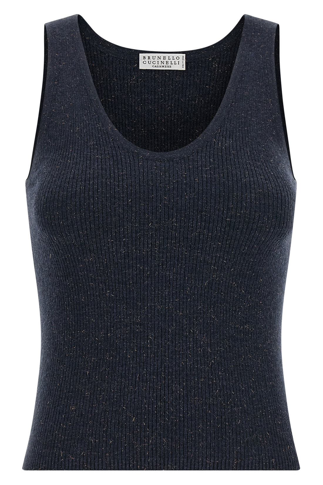 BRUNELLO CUCINELLI L sparkling ribbed cashmere tank top woven